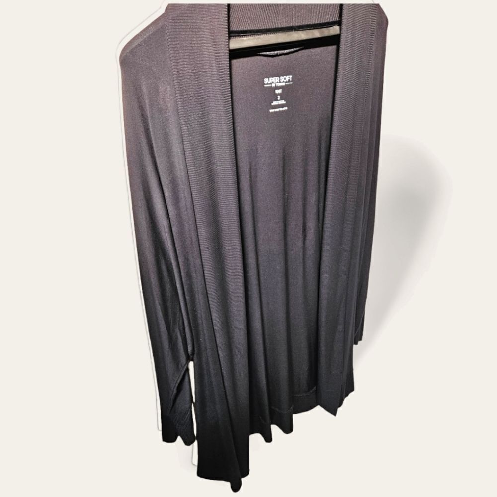 TORRID Super Soft Black Cardigan Dolman Sleeves open Front 2X - Picture 6 of 15